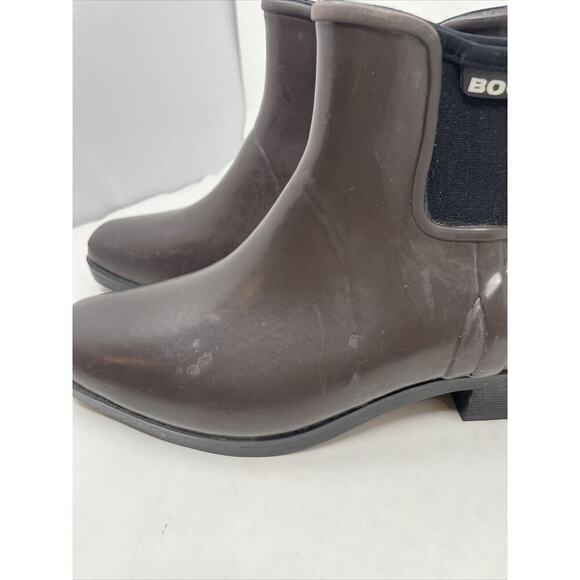 Bogs Valerie Ankle Rubber Rain Booties Slip On Women'S Size 7 Dark Brown - Picture 12 of 15